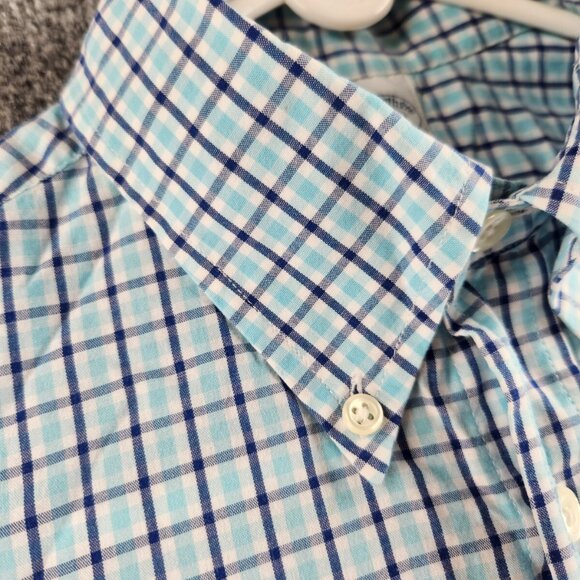 Brooks Brothers Small Regent Blue Plaid Long Sleeve Button Up Shirt All Cotton - Picture 7 of 16